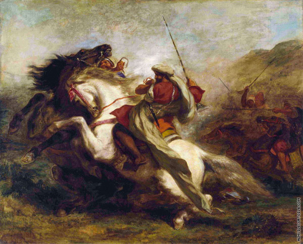 Reproduction du tableau La Collision des Cavaliers Arabes (Delacroix)