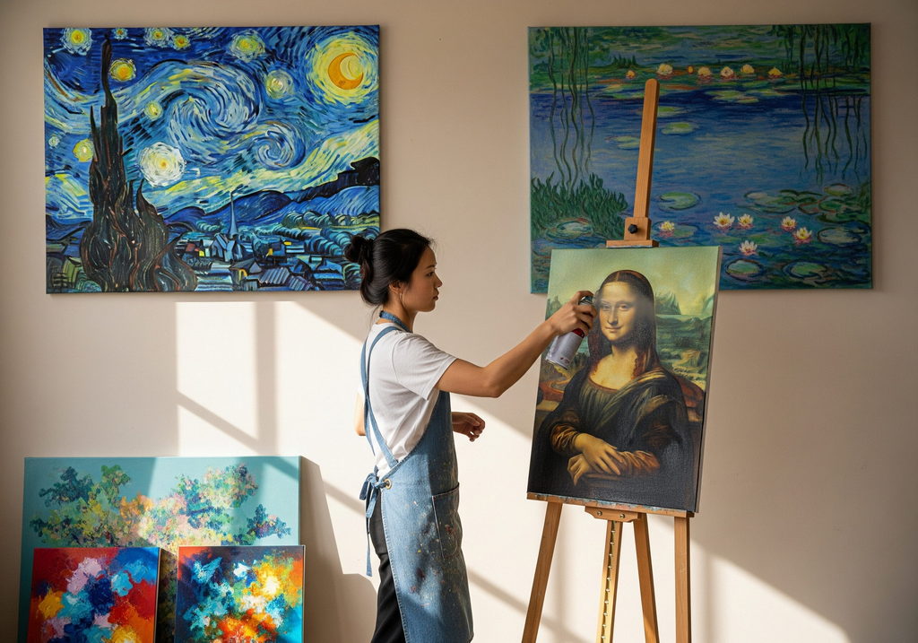 Vernissage d’une toile à l’acrylique
