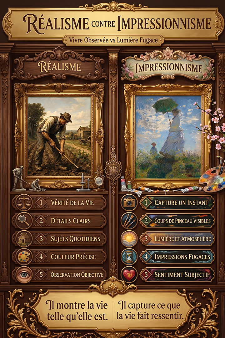 Comparaison entre Réalisme et Impressionnisme