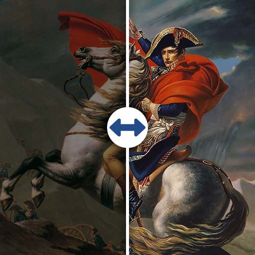 Napoléon franchissant les Alpes (David) 80x110cm