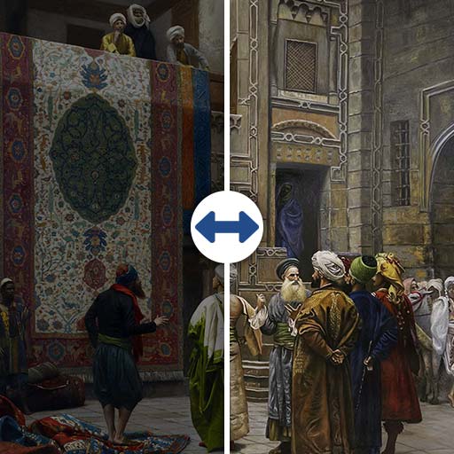 Le marché de tapis au Caire (Gérôme) 80x110cm